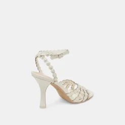HELLEN PEARL HEELS WHITE LEATHER