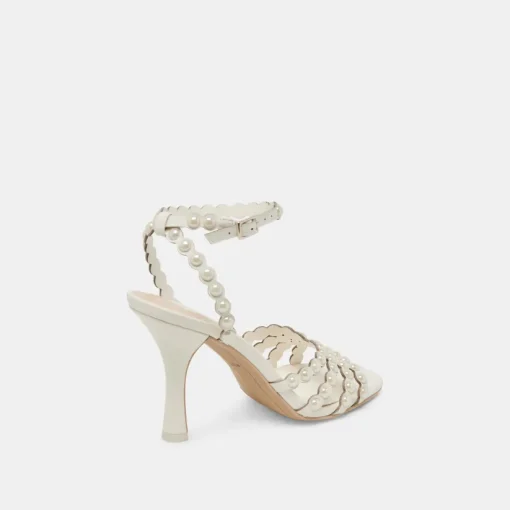 HELLEN PEARL HEELS WHITE LEATHER