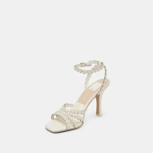 HELLEN PEARL HEELS WHITE LEATHER
