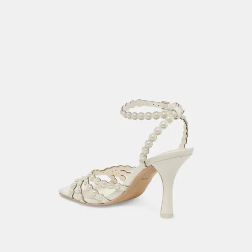HELLEN PEARL HEELS WHITE LEATHER