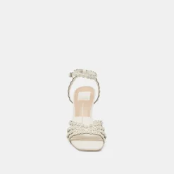 HELLEN PEARL HEELS WHITE LEATHER