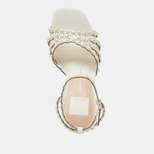 HELLEN PEARL HEELS WHITE LEATHER