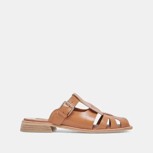 HIPPIE FLATS TAN CRINKLE PATENT