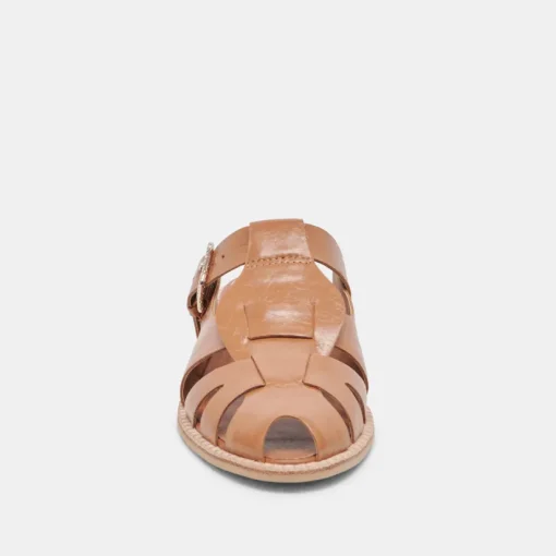 HIPPIE FLATS TAN CRINKLE PATENT