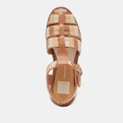 HOLIS SANDALS TAN MULTI RAFFIA