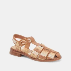 HOLIS SANDALS TAN MULTI RAFFIA