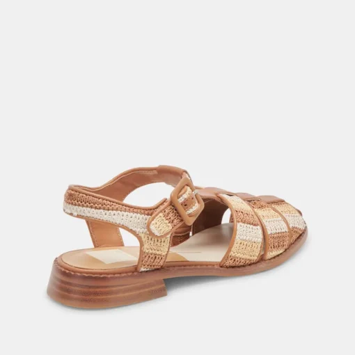 HOLIS SANDALS TAN MULTI RAFFIA