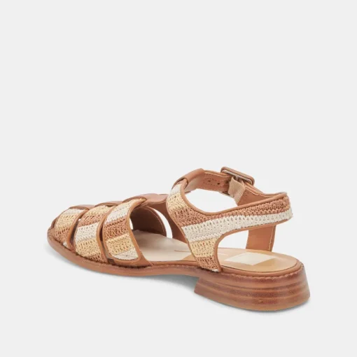 HOLIS SANDALS TAN MULTI RAFFIA