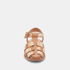 HOLIS SANDALS TAN MULTI RAFFIA