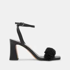 IESHA HEELS BLACK LEATHER