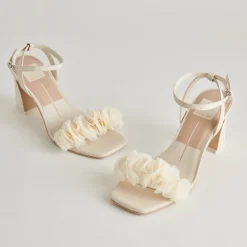 IESHA HEELS IVORY LEATHER