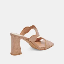 ILVA HEELS TOFFEE EMBOSSED LEATHER