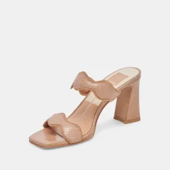 ILVA HEELS TOFFEE EMBOSSED LEATHER