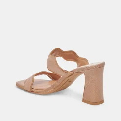 ILVA HEELS TOFFEE EMBOSSED LEATHER