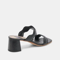 ILVA MID HEELS ONYX EMBOSSED LEATHER