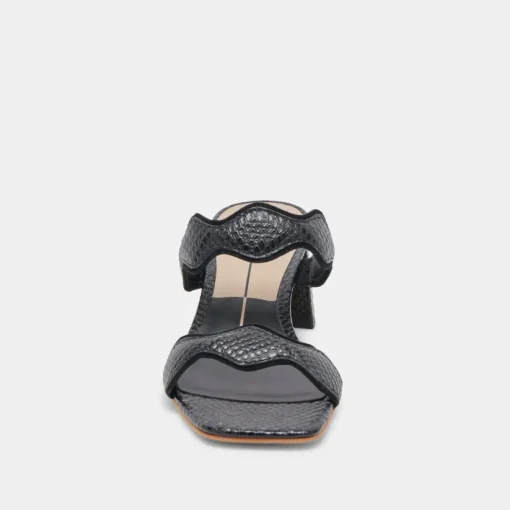 ILVA MID HEELS ONYX EMBOSSED LEATHER
