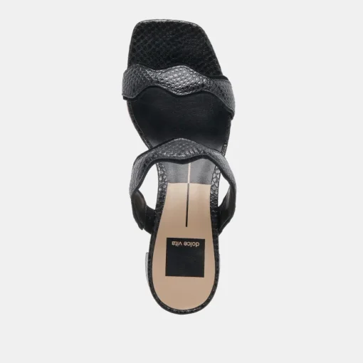 ILVA MID HEELS ONYX EMBOSSED LEATHER