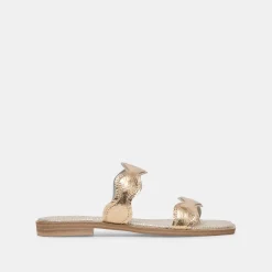 ILVA SANDALS GOLD DISTRESSED LEATHER