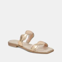 ILVA SANDALS GOLD DISTRESSED LEATHER