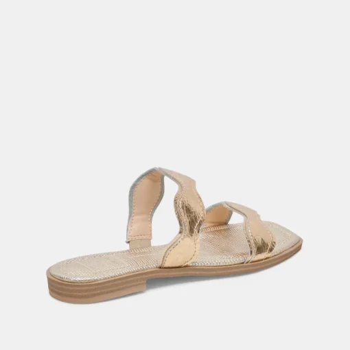 ILVA SANDALS GOLD DISTRESSED LEATHER