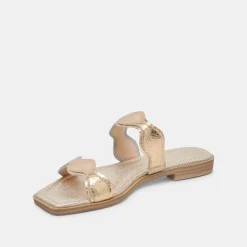 ILVA SANDALS GOLD DISTRESSED LEATHER