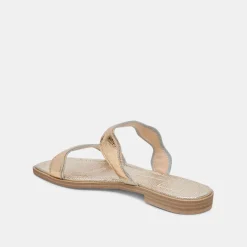 ILVA SANDALS GOLD DISTRESSED LEATHER