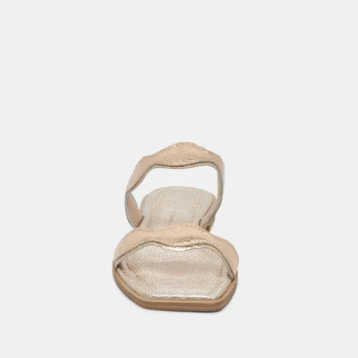 ILVA SANDALS GOLD DISTRESSED LEATHER