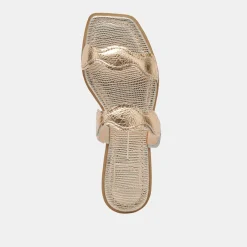 ILVA SANDALS GOLD DISTRESSED LEATHER