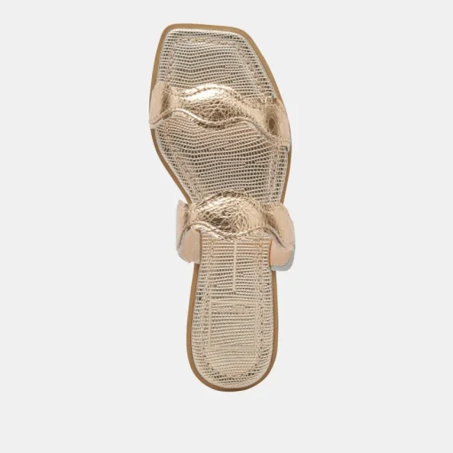 ILVA SANDALS GOLD DISTRESSED LEATHER