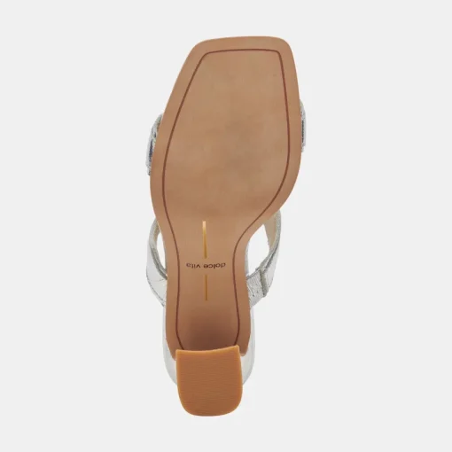 ILVA WIDE HEELS SILVER DISTRESSED LEATHER