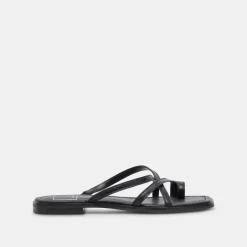 INDIGO SANDALS BLACK LEATHER