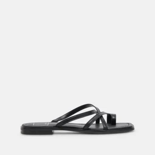 INDIGO SANDALS BLACK LEATHER