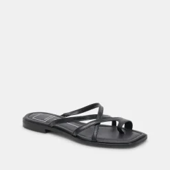 INDIGO SANDALS BLACK LEATHER