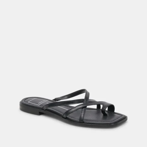 INDIGO SANDALS BLACK LEATHER