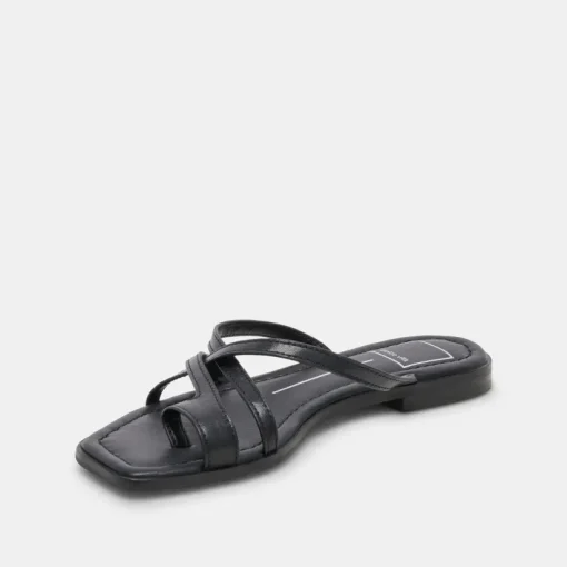 INDIGO SANDALS BLACK LEATHER