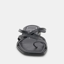INDIGO SANDALS BLACK LEATHER