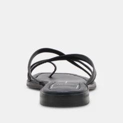 INDIGO SANDALS BLACK LEATHER