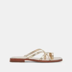 INDIGO SANDALS GOLD DISTRESSED LEATHER