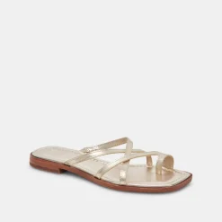 INDIGO SANDALS GOLD DISTRESSED LEATHER
