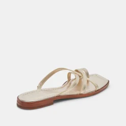 INDIGO SANDALS GOLD DISTRESSED LEATHER