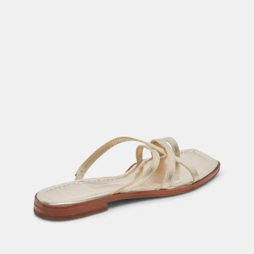 INDIGO SANDALS GOLD DISTRESSED LEATHER