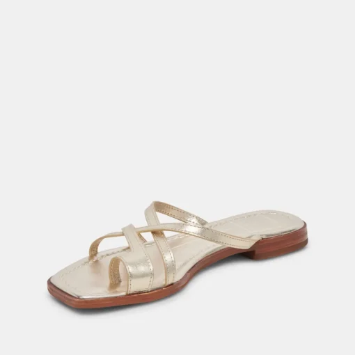 INDIGO SANDALS GOLD DISTRESSED LEATHER