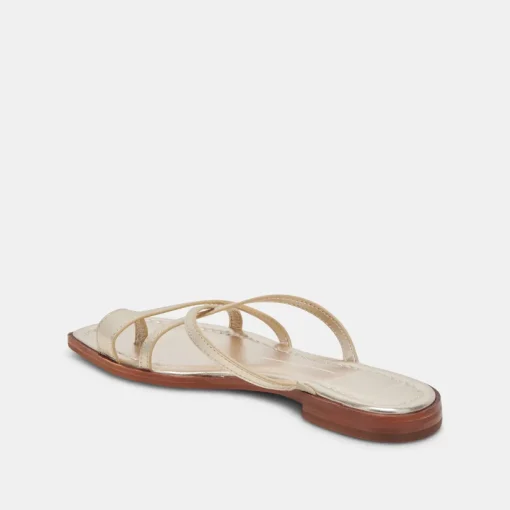 INDIGO SANDALS GOLD DISTRESSED LEATHER