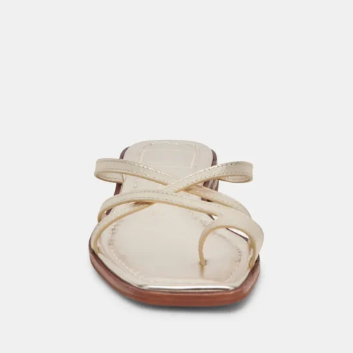 INDIGO SANDALS GOLD DISTRESSED LEATHER