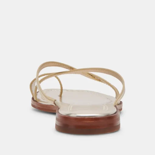 INDIGO SANDALS GOLD DISTRESSED LEATHER