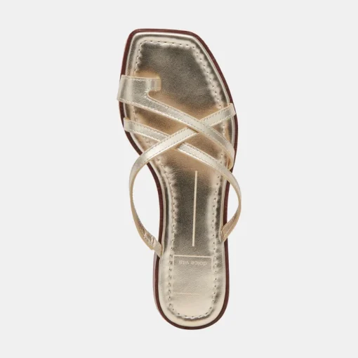 INDIGO SANDALS GOLD DISTRESSED LEATHER