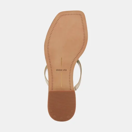 INDIGO SANDALS GOLD DISTRESSED LEATHER