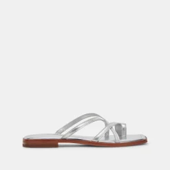 INDIGO SANDALS SILVER DISTRESSED LEATHER