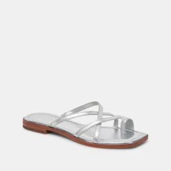 INDIGO SANDALS SILVER DISTRESSED LEATHER