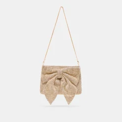 ISABELLA CLUTCH GOLD RHINESTONE MESH